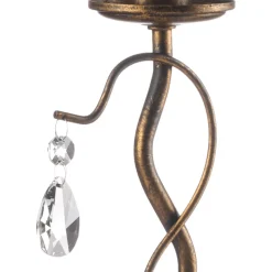 Delia tafellamp, bronskleurig, ijzer, hoogte 42 cm, Ø 15 cm