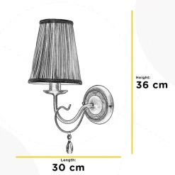 Delia wandlamp, bronskleurig, 1-lamp, breedte 15 cm