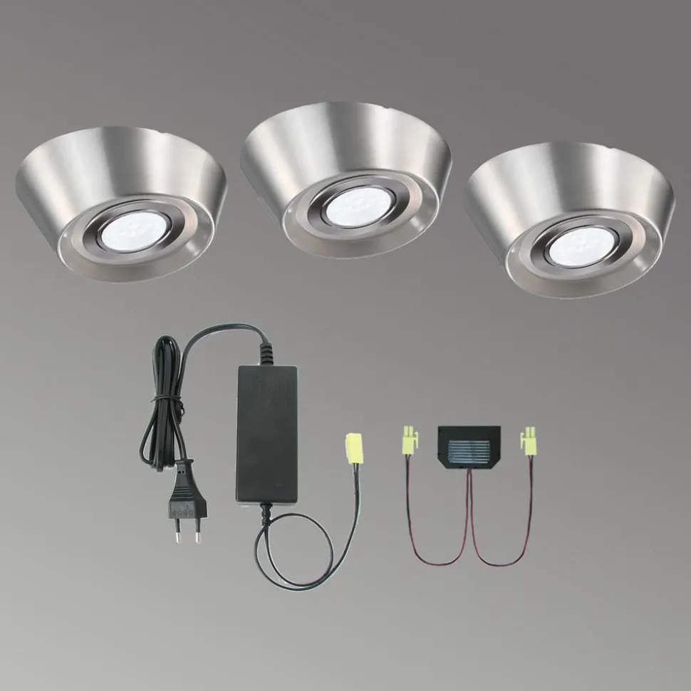 3-delige LED-onderbouwverlichting PAL CF 12 cm Ø