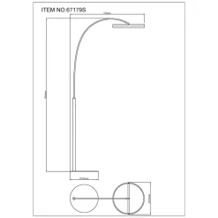 Della LED vloerlamp, hoogte 190 cm, zwart/donkergrijs, metaal