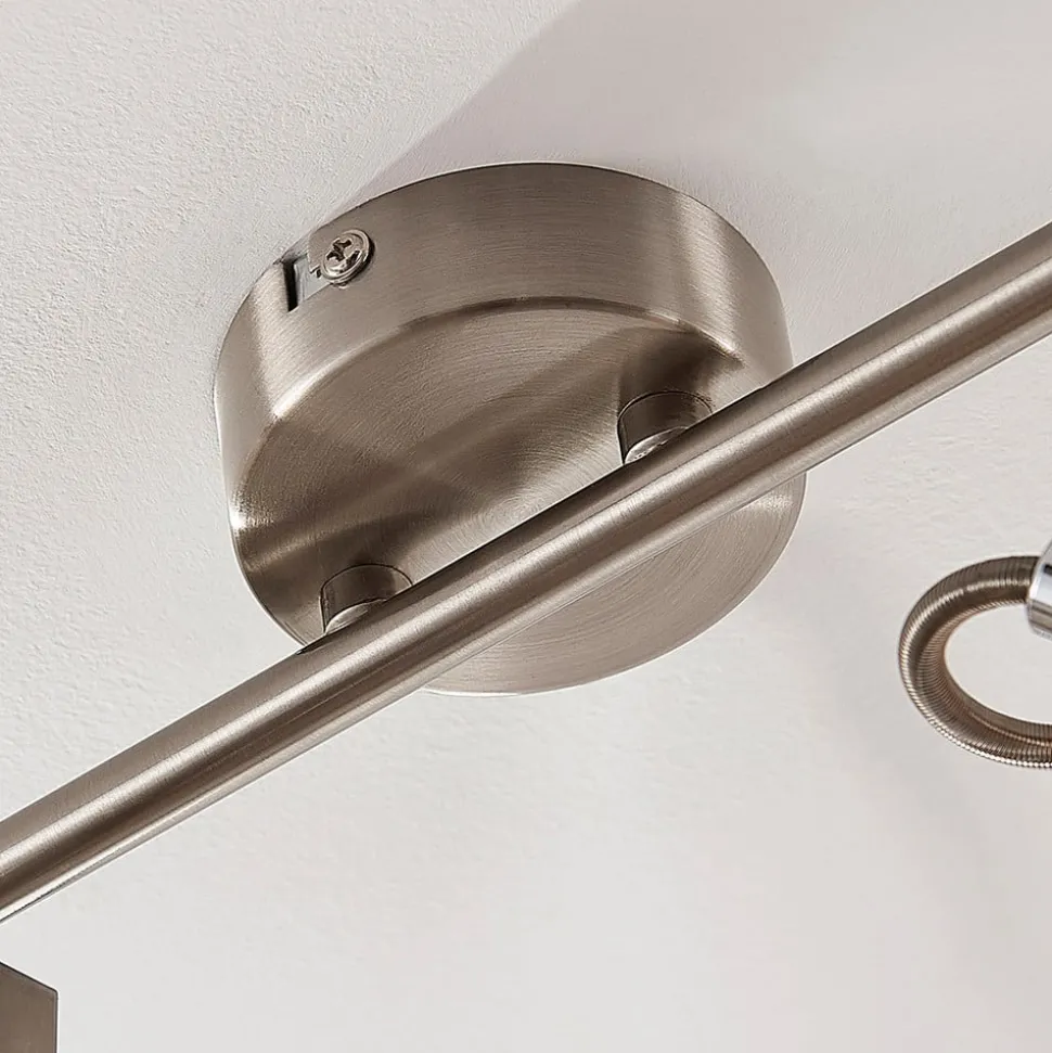 Dennis plafondlamp met hout, 2-lamps.