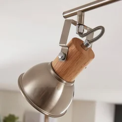 Dennis plafondlamp met hout, 2-lamps.