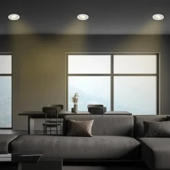 Desi inbouwlamp, mat chroom, Ø9cm, dimbaar, 3000K