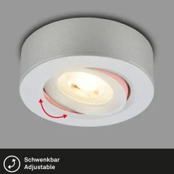 Desi inbouwlamp, mat chroom, Ø9cm, dimbaar, 3000K