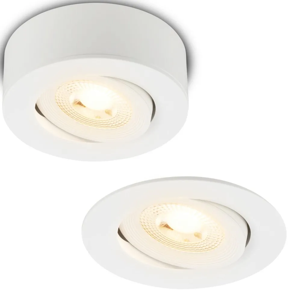 Desi inbouwlamp, wit, Ø9cm, aan/uit, 3.000 K