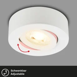 Desi inbouwlamp, wit, Ø9cm, aan/uit, 3.000 K