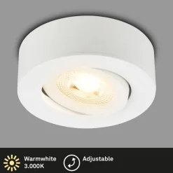 Desi inbouwlamp, wit, Ø9cm, aan/uit, 3.000 K