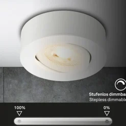 Desi inbouwlamp, wit, Ø9cm, dimbaar, 3000K