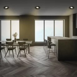 Desi inbouwlamp, zwart, Ø9cm, dimbaar, 3000K