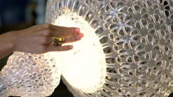 Design vloerlamp Kabuki met LED's, groen