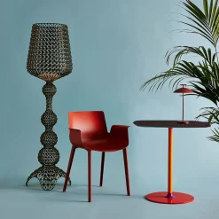 Design vloerlamp Kabuki met LED's, zwart