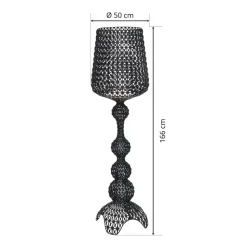 Design vloerlamp Kabuki met LED's, zwart