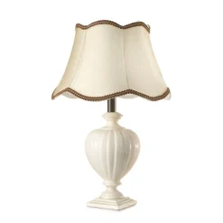 Desy tafellamp, keramiek, crèmekleurig, hoogte 60 cm, E27