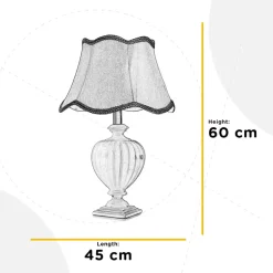 Desy tafellamp, keramiek, crèmekleurig, hoogte 60 cm, E27