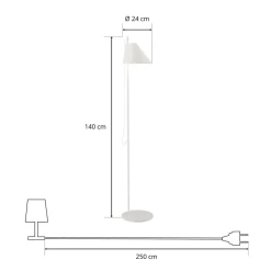 Dimbare designer LED tafellamp Yuh in wit
