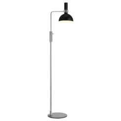Dimbare vloerlamp Larry, zwart-messing