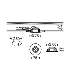 Dime LED inbouwlamp Attach Dim, IP44, SetE van 3, wit