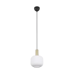 Diva hanglamp, 1-lamp, messingkleurig, opaal, metaal, glas