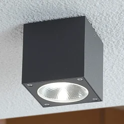 Dobbelsteenvormige LED-buitenplafondlamp Lukas