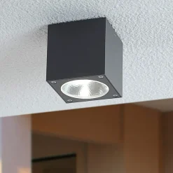 Dobbelsteenvormige LED-buitenplafondlamp Lukas