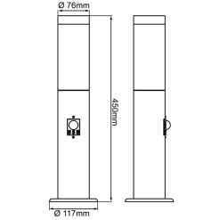 Dody Sensor sokkellamp, zwart, metaal, kunststof, E27