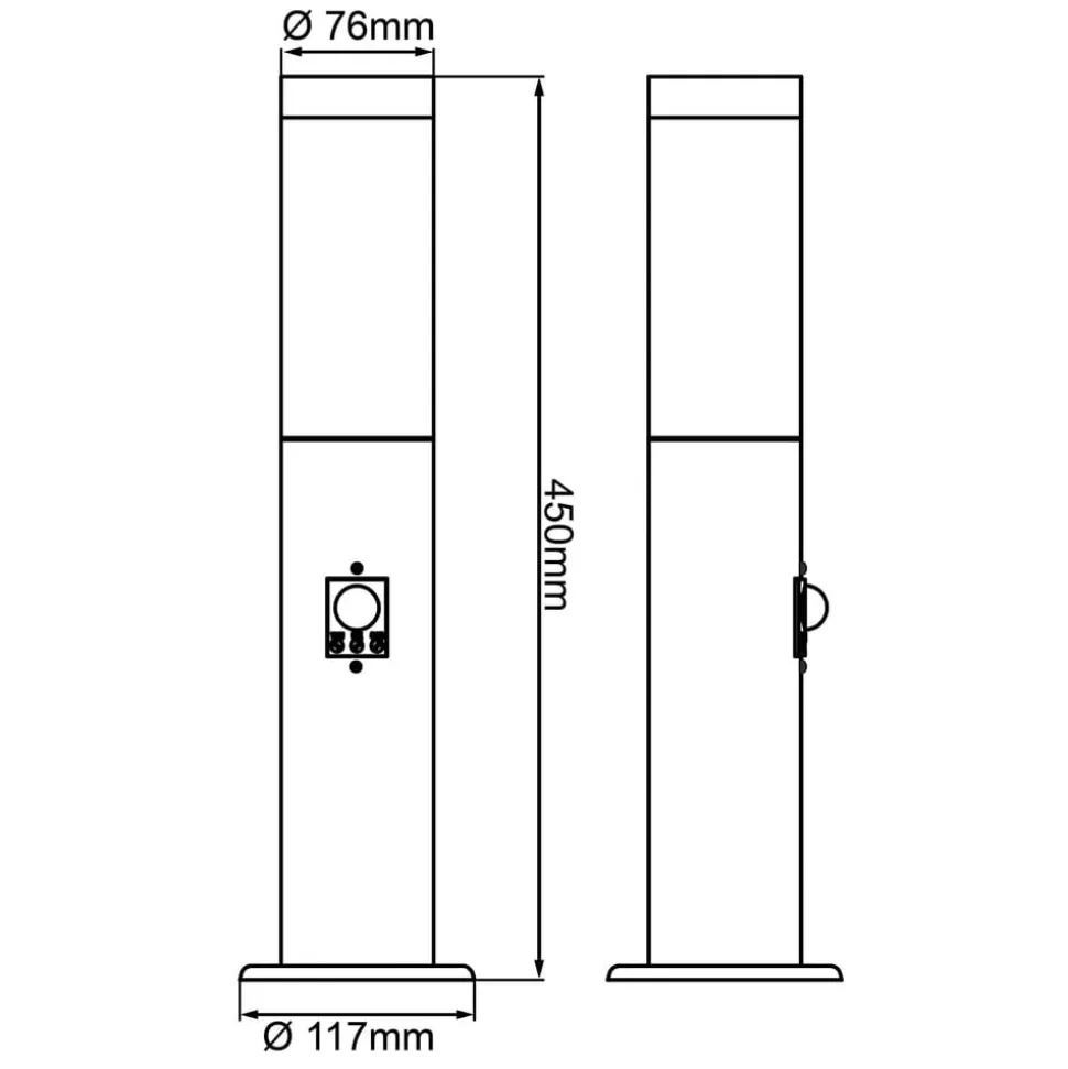 Dody Sensor sokkellamp, zwart, metaal, kunststof, E27