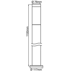 Dody tuinpadverlichting, zwart, metaal, kunststof, E27