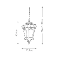 Doornik buiten hanglamp, Ø 19 cm, brons, aluminium, glas