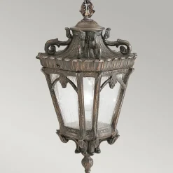 Doornik buiten hanglamp, Ø 19 cm, brons, aluminium, glas