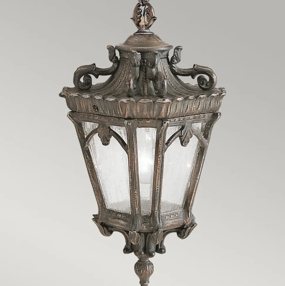 Doornik buiten hanglamp, Ø 19 cm, brons, aluminium, glas