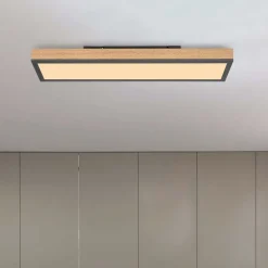 Doro plafondlamp, lengte 60 cm, eiken, hout