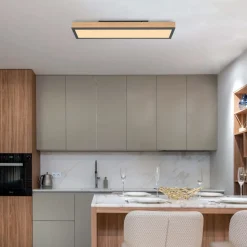 Doro plafondlamp, lengte 60 cm, eiken, hout