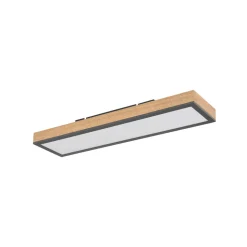 Doro plafondlamp, lengte 60 cm, eiken, hout