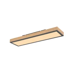 Doro plafondlamp, lengte 60 cm, eiken, hout