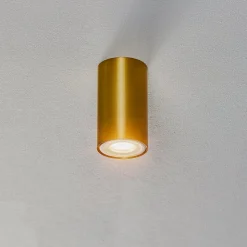 Downlight Eye S in cilindervorm, messing