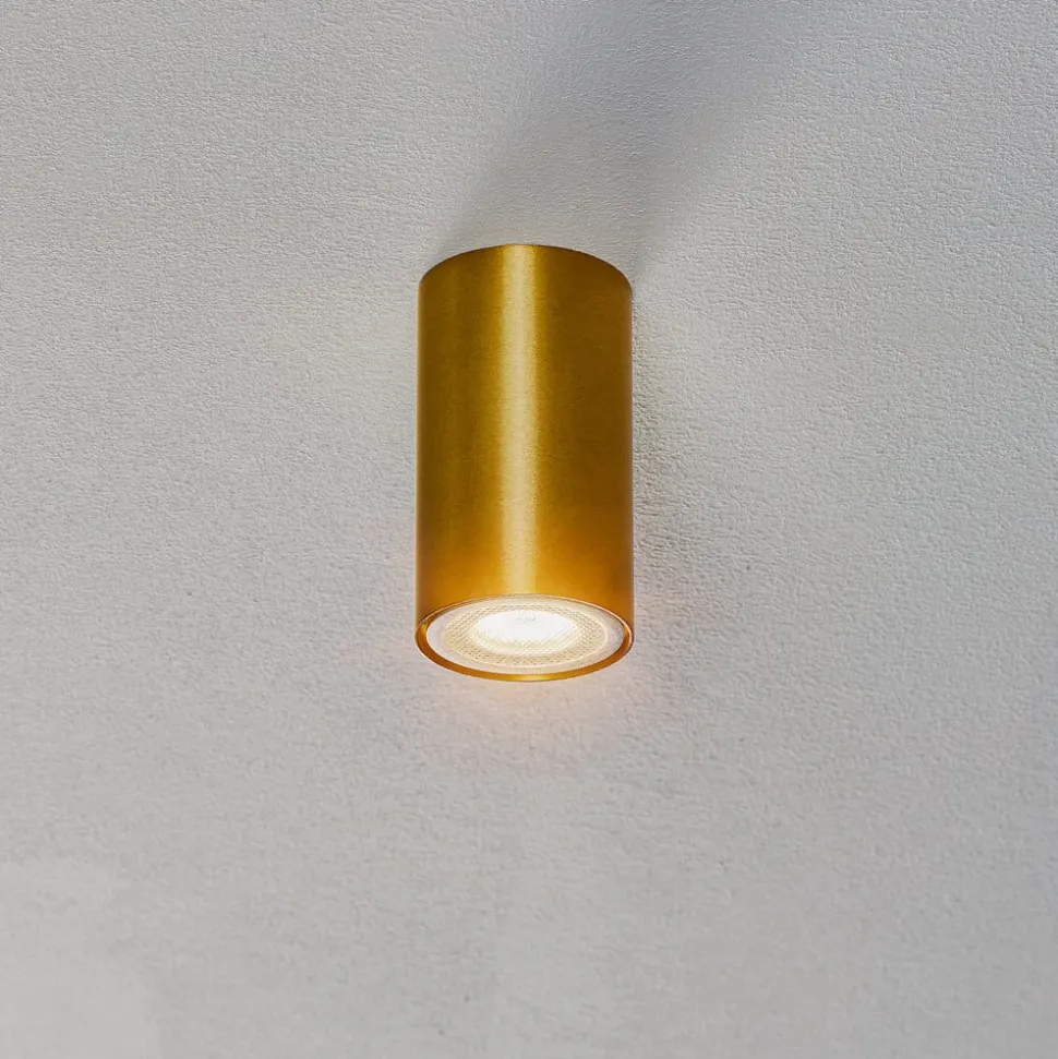 Downlight Eye S in cilindervorm, messing