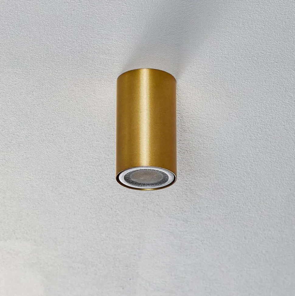 Downlight Eye S in cilindervorm, messing