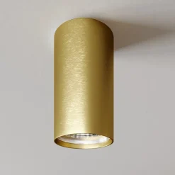 Downlight Eye S in cilindervorm, messing