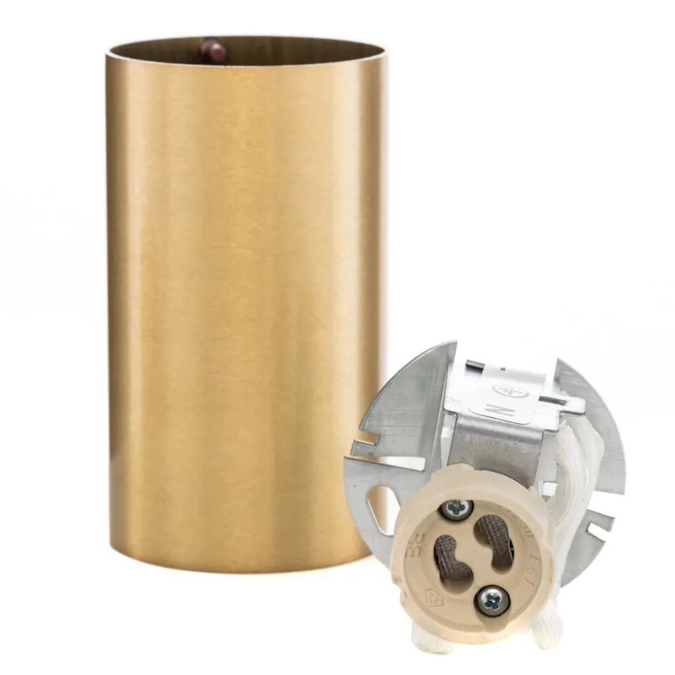 Downlight Eye S in cilindervorm, messing