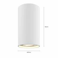 Downlight Eye S in cilindervorm, wit