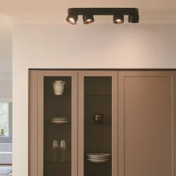 Downlight Pitcher, GU10, 4-lamps, metaal, zwart