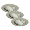 Draaibare LED inbouwlamp Bert, nikkel, 3 per set