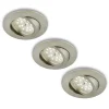 Draaibare LED inbouwspot 3 per set mat-nikkel