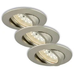 Draaibare LED inbouwspot 3 per set mat-nikkel