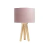 Driepoot tafellamp Rosabelle, roze / naturel