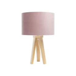 Driepoot tafellamp Rosabelle, roze / naturel