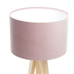 Driepoot tafellamp Rosabelle, roze / naturel