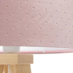 Driepoot tafellamp Rosabelle, roze / naturel