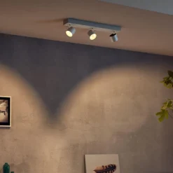 Drievoudige LED spot Ster, warmglow, wit