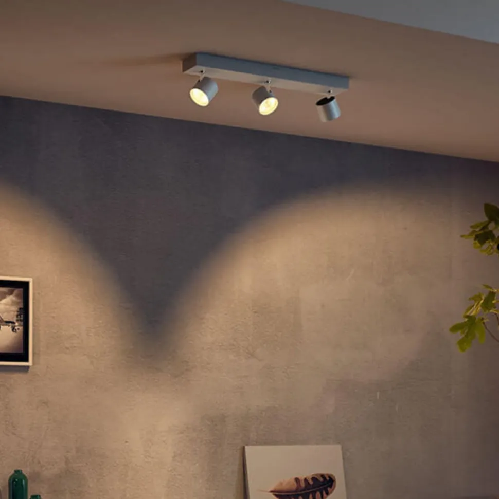 Drievoudige LED spot Ster, warmglow, wit